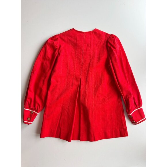 Vintage Girl's BAAL OF CANADA Red Puff Sleeve A-Line Nautical Dress, Size 9-10 - Picture 9 of 11